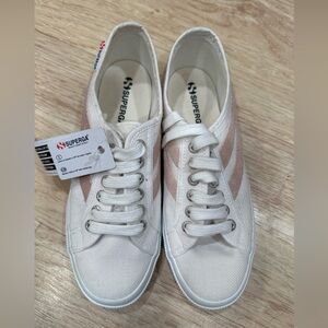 Superga Women's Cream and Pink Sneakers